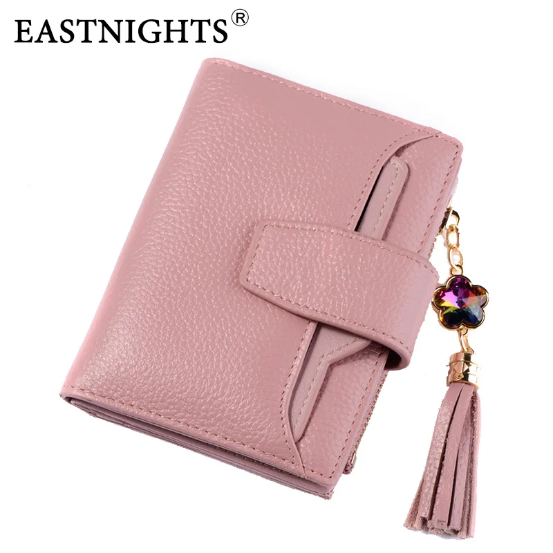 

EASTNIGHTS Genuine Cow Leather Women Wallets Brand Design High Quality Tassel Wallets With Removable Card Holder TW2629