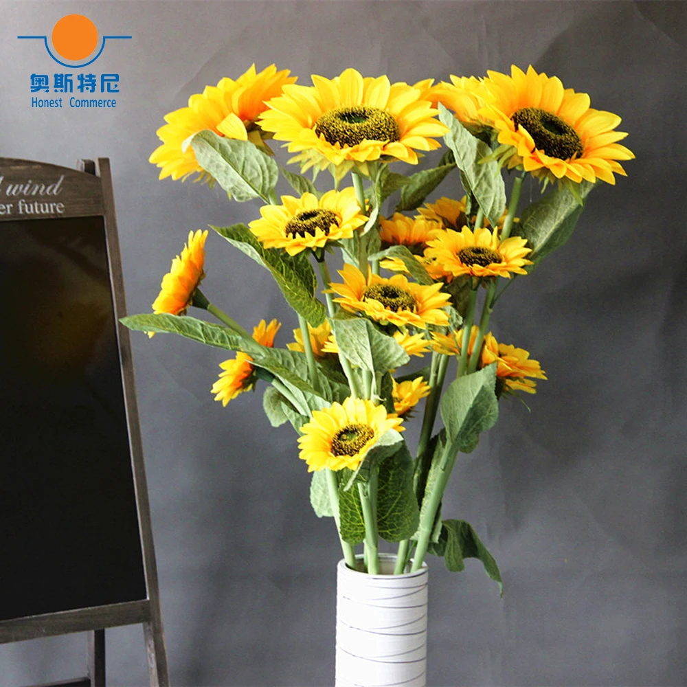 

2pcs three heads artificial flower bouquets artificial Sunflower bouquets