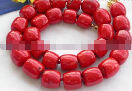 

lovers women good huij 004906 18''Genuine Nature High Quality Column Red Coral Bead Princess Necklace