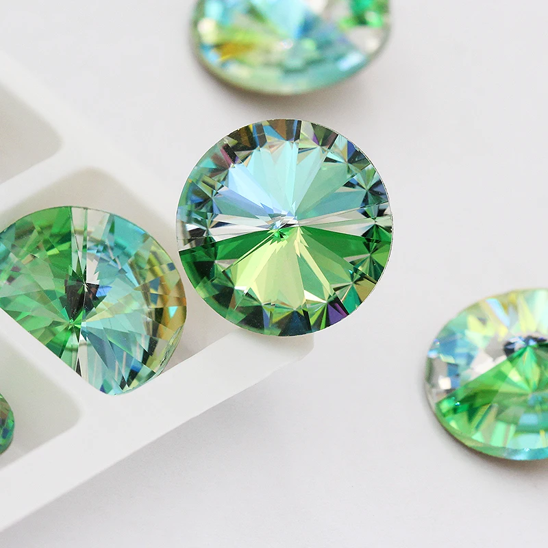 Crystal glass Rhinestones Rivoli Stones for clothing Loose Rhinestones gule On Garment applique Stones for Jewelry Making 5pcs