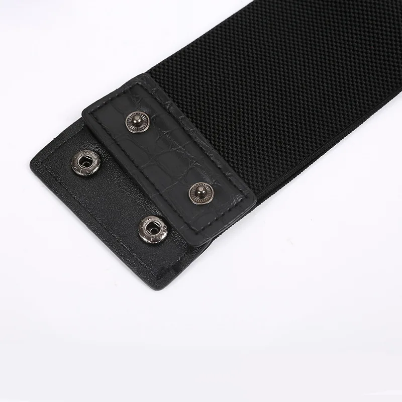 Fashion Self Tie Wide Belts belt Elastic slim corset body shaper black faux leather retro Punk Rivet Waist belt Cummerbund