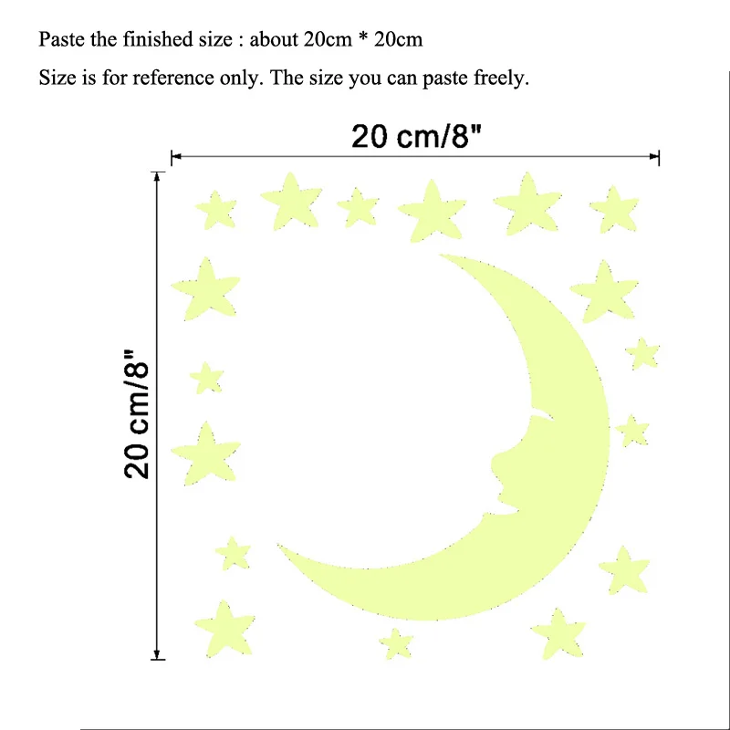 Luminous Moon And Stars Switch Sticker Children\'s Room Living Room Bedroom Decoration Home Decals Glow In The Dark Wall Stickers