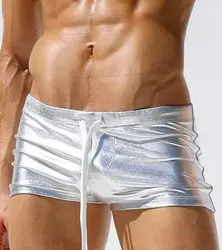 Uomini Bicchierini della spiaggia Degli Uomini D'argento mens Shorts del Bordo Moda Maschile Costume Da Bagno