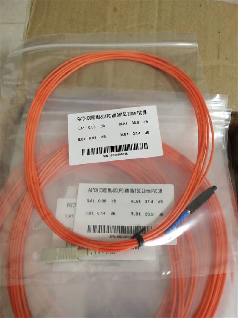 10PCS MU 5M Patchcord MM MU-LC MU-FC MU-SC MU-ST fiber optic jumper 5mtr Simplex 50/125 62.5/125um OM1 OM2 ftth Free shipping