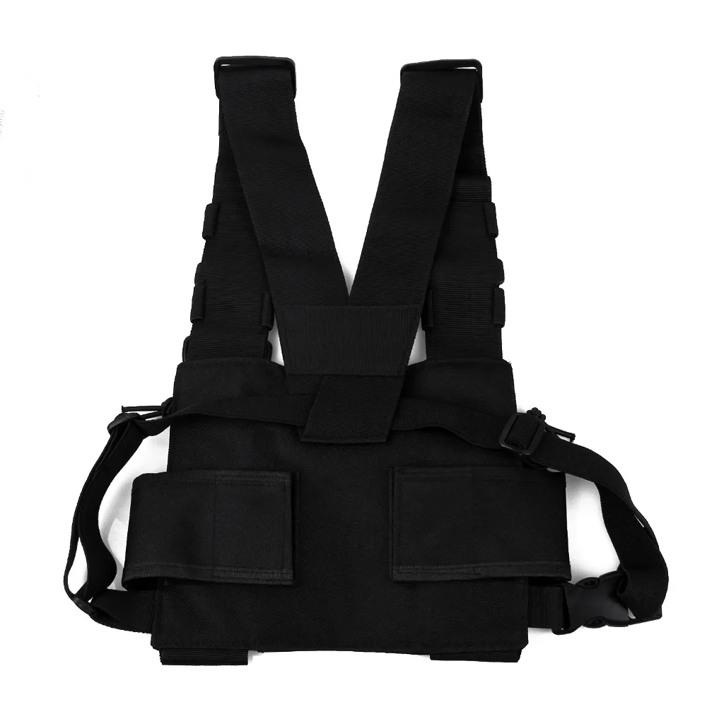 Borst Front Pack Pouch Holster Baofeng Radio Borstharnas Vest Rig Draagtas voor Baofeng TYT Wouxun Motorola Walkie Talkie Tas