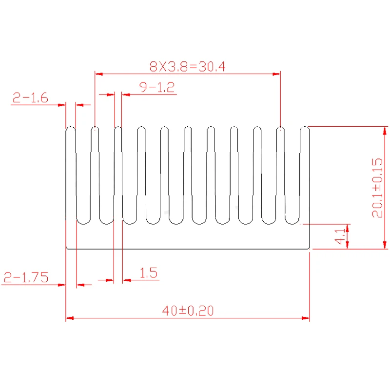 10Pccs Gdstime 40mmx40mmx20mm Aluminum Chipset Heatsink Radiator Heat Sink Cooling Fin Silver for CPU LED Power Active Component