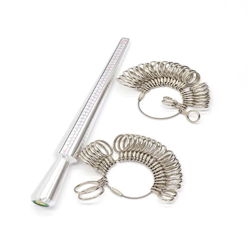 Standard Ring Size Mandrel Stick Finger Gauge Ring Sizer Measuring Jewelry US/EU/HK/JP Tool Ring Sizer Measure Hand Tools Set