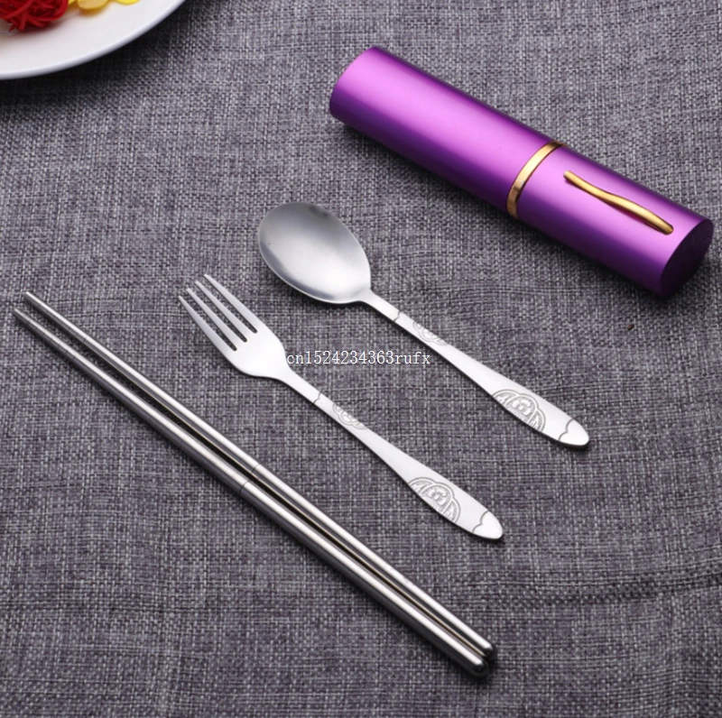 100 Sets Tableware Chopsticks Fork Spoon Wedding Favors Stainless Steel Cutlery Set Wedding Party Gifts