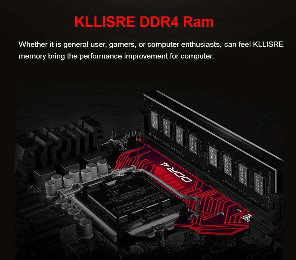 Kllisre Memoria DDR4 RAM 8GB 4GB 16GB 2400 2666 3200mhz DIMM