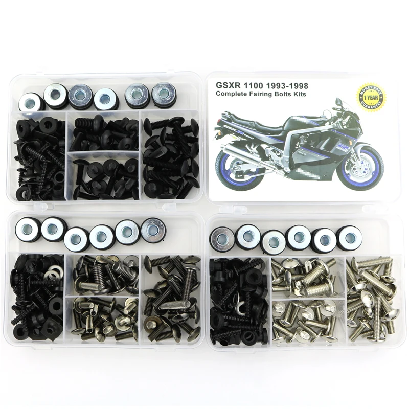 Fit For Suzuki GSXR 1100 GSXR1100 1993-1998 Complete Full Fairing Bolts Kit Bodywork Screws Steel Clips Speed Nut Covering Bolts