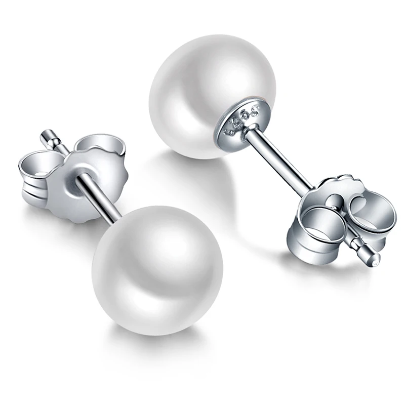 Sinya Big Size AAAA Grade Freshwater Pearl S925 Sterling Silver Jewelry Stud Earring for Mother Women Ladies