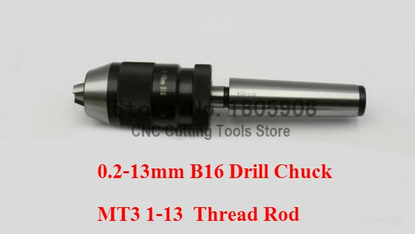 Automatic Locking Drill Chuck 0.2-13MM B16 with taper Morse Thread rod MT3 1-13,machine center, milling machine,drilling machine