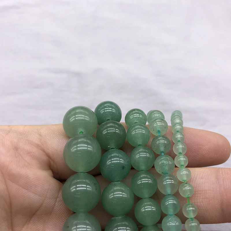 Natural Stone Green Aventurine Round Loose Beads 15\