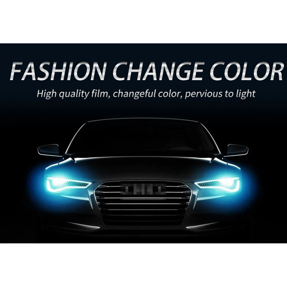 Car Light Headlight Taillight Tint Vinyl Film Sticker Sheet Fog Light Rear Lamp Matt Smoke Film 30x60cm blue/gray