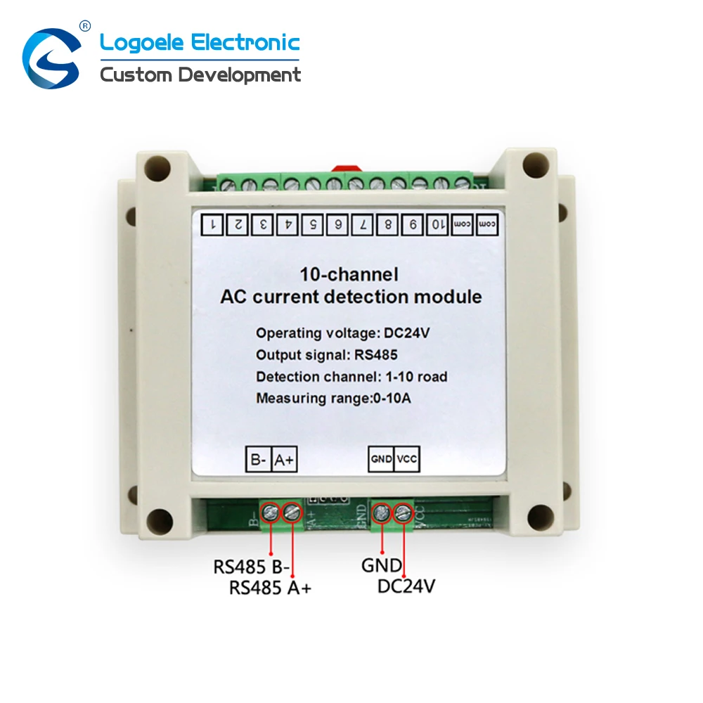 LOGOELE 10-channel AC Current Transmitter 485 Output Sensor Full-range Real-time Acquisition Detection Module