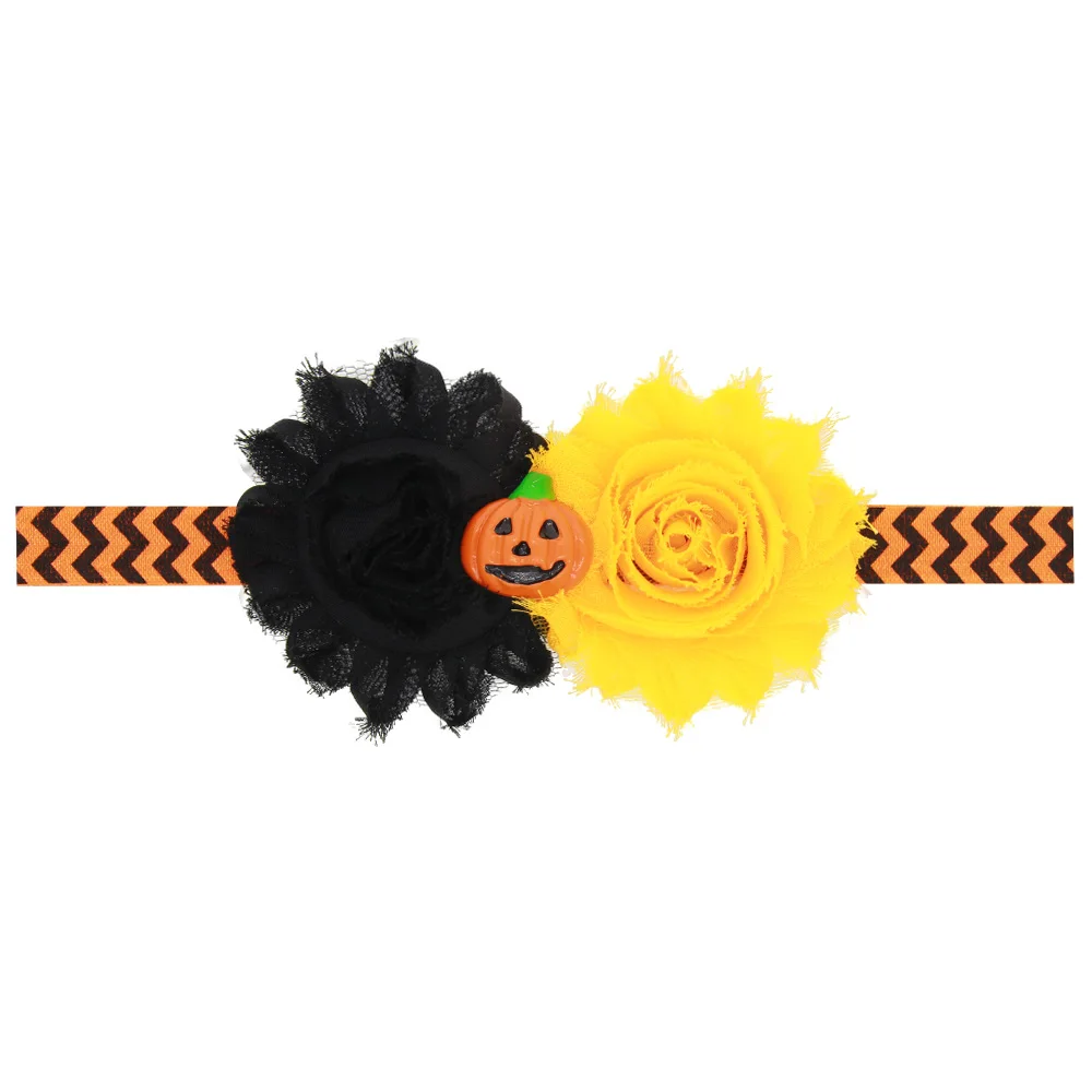 

wholesale Halloween pumpkin chiffon heronsbill headband newborn kids headwear accessories