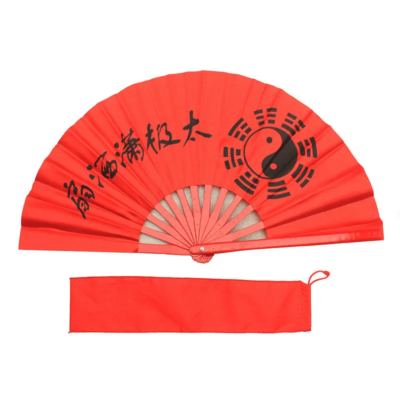 

High quality tai chi fan bamboo kung fu fan dance fan send fan bag 34cm long