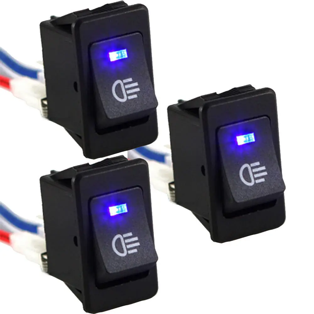 EE support  3Pcs Colors LED 12V 35A 4Pins Dash Dashboard Fog Light Rocker Switch Universal Car Accessories