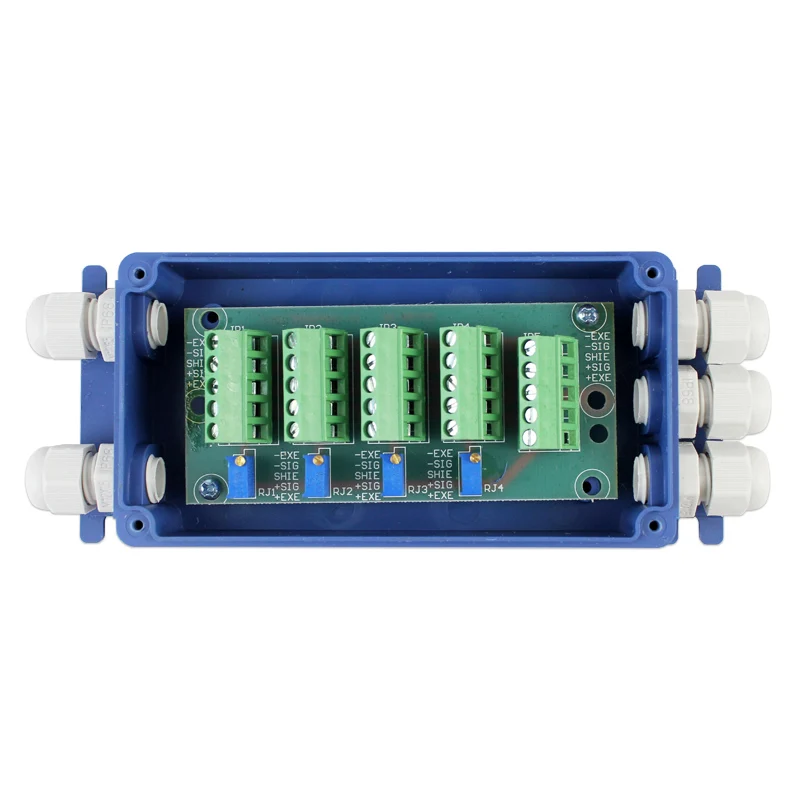 ATO Load Cell Junction Box Summing Box – 4 Inlets To 1 Outlet, Aluminum Alloy, IP67 Waterproof, For Truck Scales & Hopper Weighers