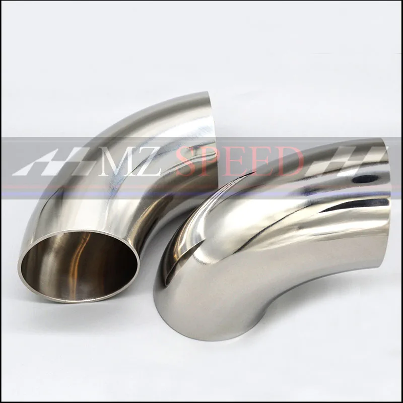 

51mm 60mm 63mm 76mm OD Sanitary Butt Weld 90 Degree Elbow Bend Pipe 304 stainless steel car exhaust pipe muffler welded pipe