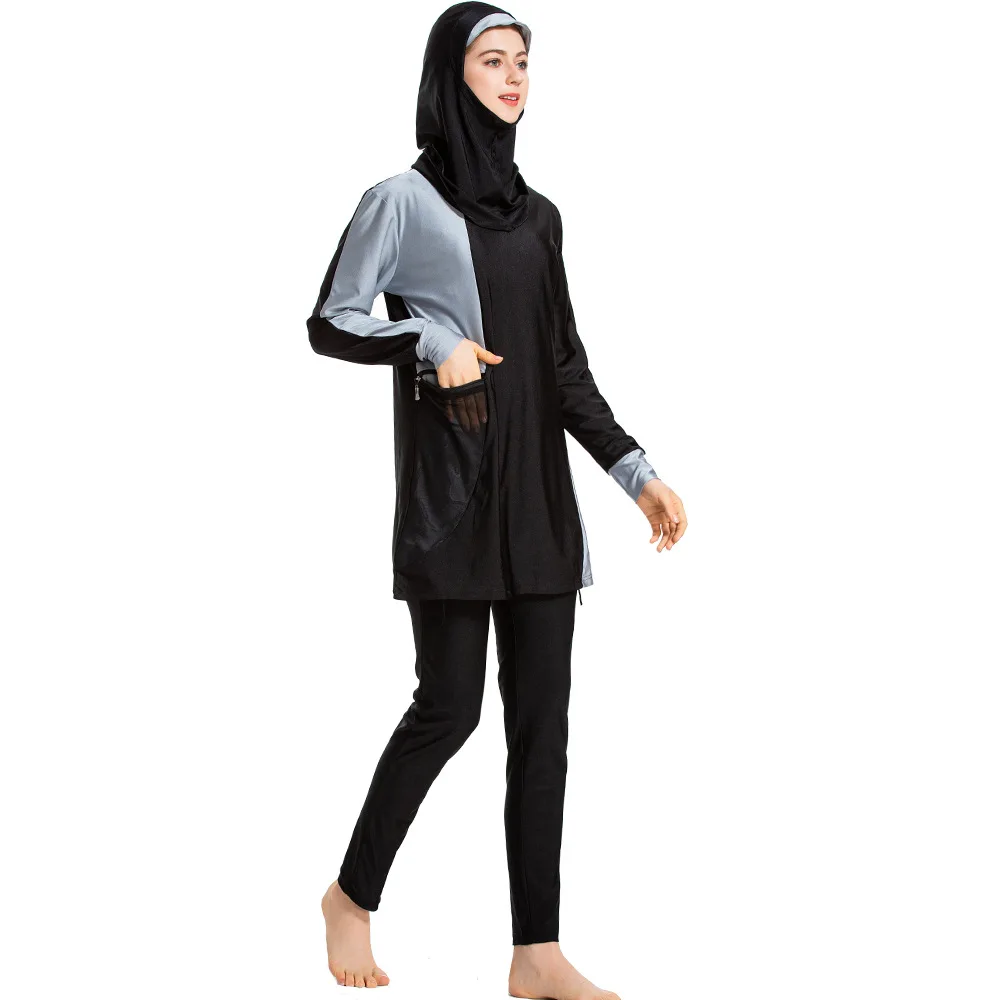 YONGSEN – maillot de bain musulman à manches courtes, Hijab islamique, couverture complète en Patchwork, pour femmes, nouvelle collection 2022