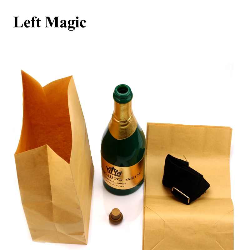 New Vanishing Champagne Bottle Magic Tricks LATEX((Black Or Green) Wine Bottle Stage Close Up Magic Trick Props Gimmick G8217