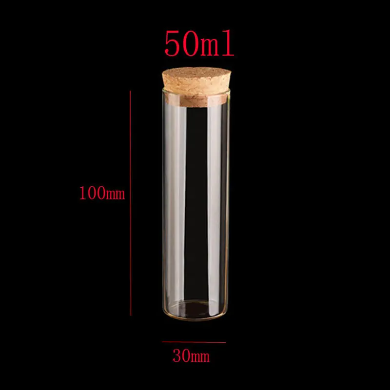 

50ml Empty display Glass Tube with Cork, 50cc Glass Jar containers, Cosmetic Container, Glass Container vial test glass tube