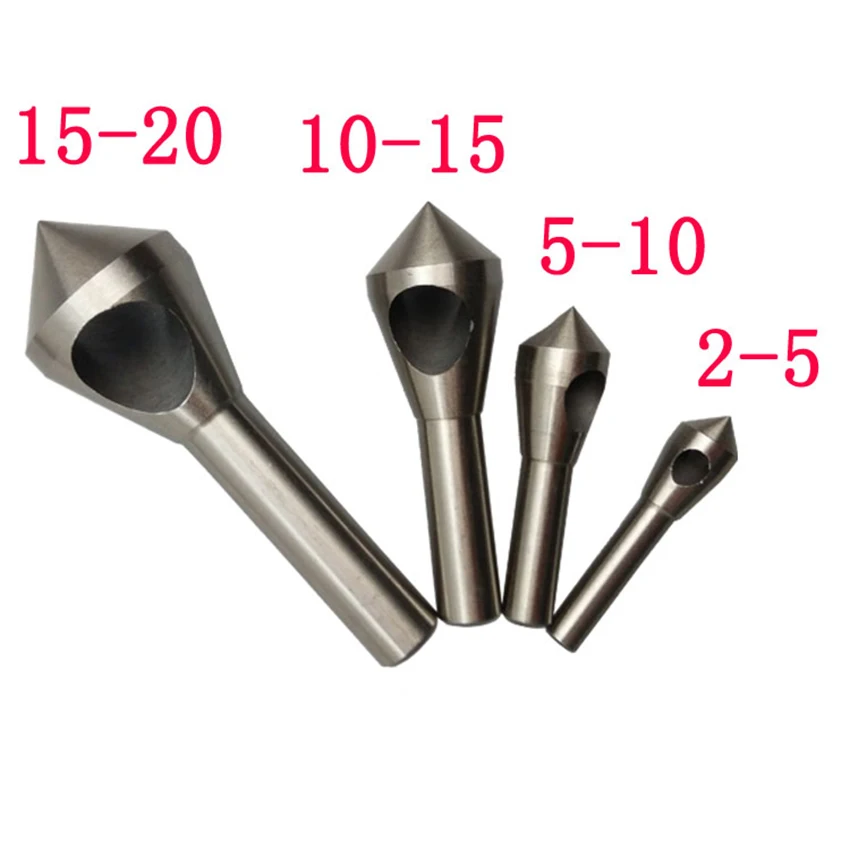 1 Set HSS Countersink Drill Bit Deburring Tool Countersink Drill Bit for Chamfering Round Holes & Edges 2-5/ 5-10 /10-15/15-20mm