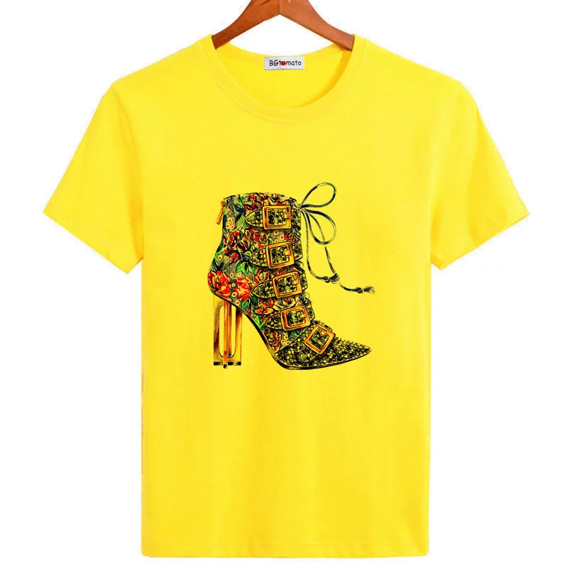 BGtomato beautiful high heel print Tshirt creative style new design funny shirts original brand popular Tops men