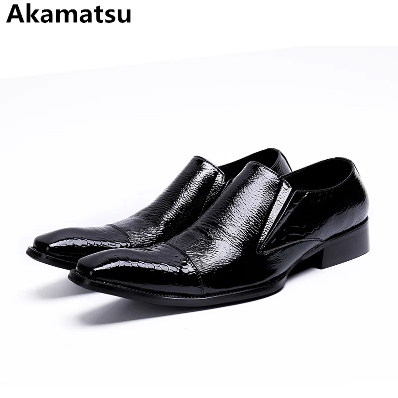 

Men formal shoes leather business office oxford shoes for men black square toe slip on mocassim masculino crocodile skin