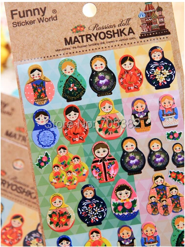 1PC Cute Doll Decoration PVC Stickers Kawaii Sticker Stationery for Notebook Diary (tt-1179)