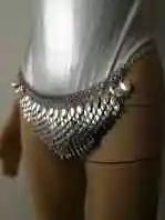 New Fashion Style B754 Silver Scalemail Mermaid Fish Scales Loin Cloth Skirt Chainmail Belly Chains Jewelry Layers Waist Chains