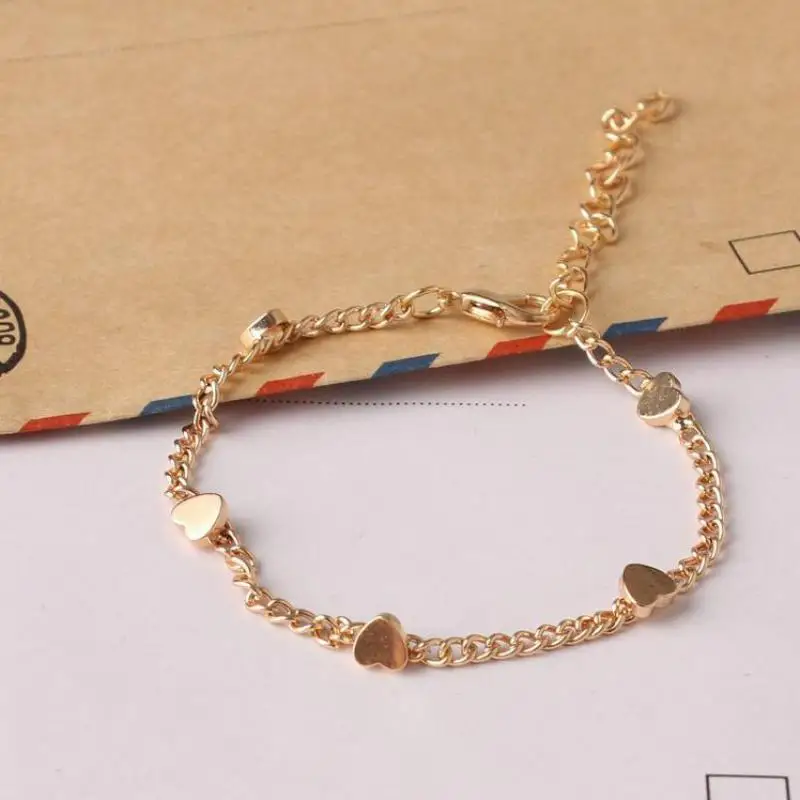 Korean Version Of The Small Fresh Lady Fashion Gold Five-pointed Star And Peach Heart Bracelet Women\'s Jewelry Wholesale