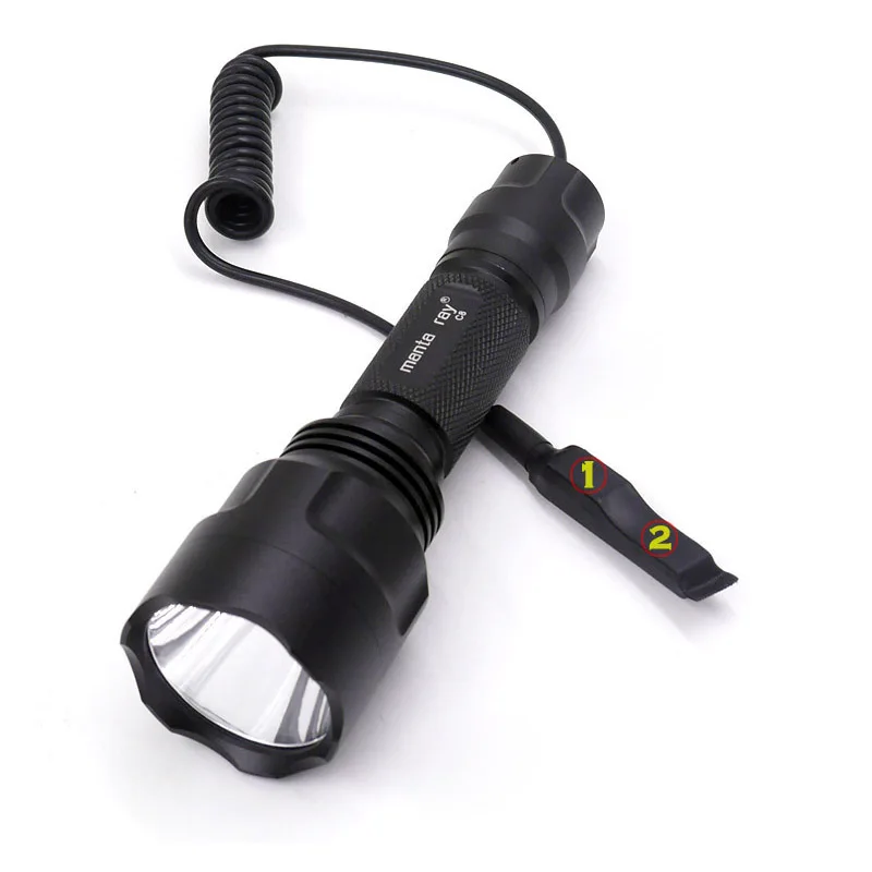 Manta Ray C8 Cree XML2 U3-1A Hunting LED Flashlight,torch,lantern,lanterna bike,self defense,camping light,lamp,+remote switch