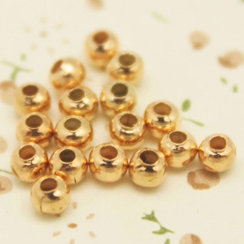 FREE SHIPPING 3.2mm Gold Rhodium Metal Round Crimp & End DIY Handmade Spacer Beads Jewelry Accessories 3000pcs PJ-13