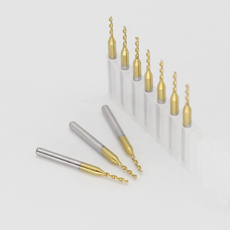 티타늄 0.3-1.2mm 카바이드 PCB 드릴 10PCS 금속 드릴 Dremel 비트 CNC 밀링 커터 목공 커터 금속 커터