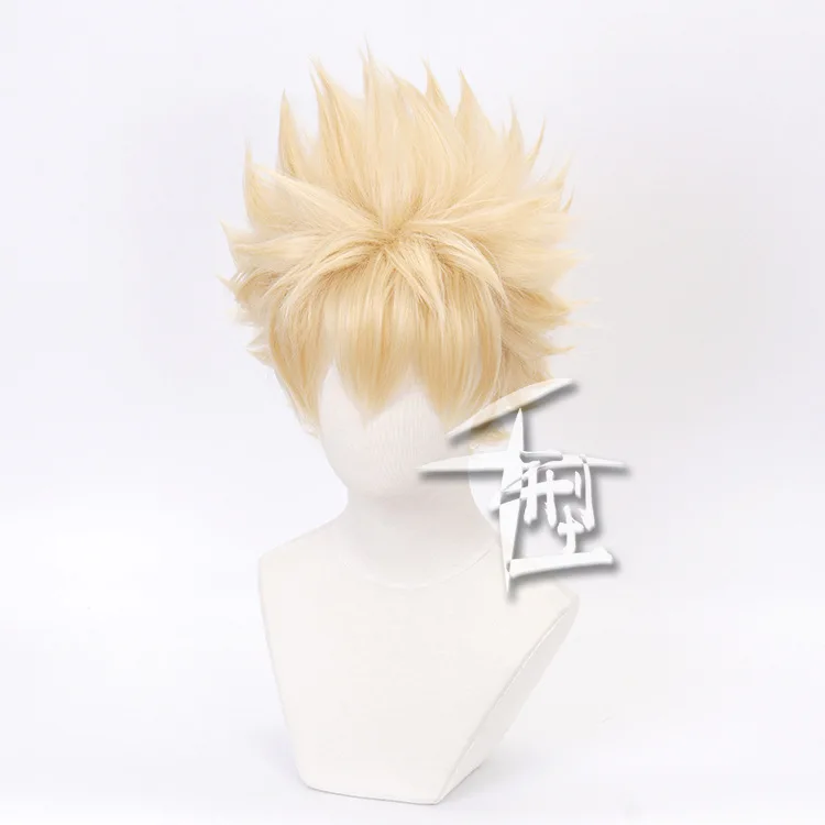 Boku no Hiro Akademia Bakugo Katsuki wig My Hero Academia Katsuki Bakugo Light Golden Cosplay Wig+Wig Cap