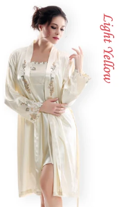 

Sexy Kimono Satin Robes Womens Bathrobes Silk Pajamas Summer Style bridesmaid Robe Woman longo roupas camisola de nuit peignoire