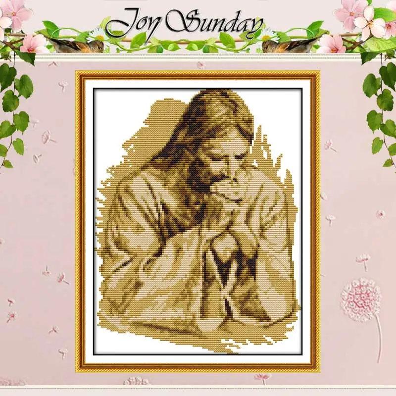 The Praying Jesus Patterns Counted Cross Stitch Set DIY 11CT 14CT 16CT Stamped DMC Cross-stitch Kit Embroidery Needlework Crafts