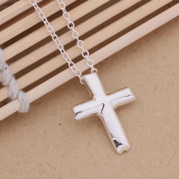 Retro Elements Elegant AN287 Hot Sale Shining Romantic Accessories Necklace Silver Plated Fashion Jewelry Pendant Slippy Cross