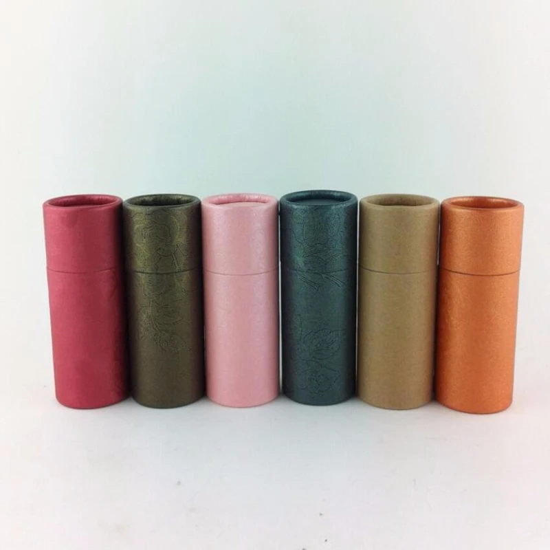 wholesale 20pcs/lot Essential Oil Bottle Packaging Box Gift Paper Tube Packing Box With Lid Round Paper Cardboard Boxes
