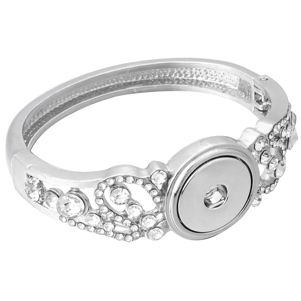 Hot Sale Snap Jewelry Metal Snap Bracelet Bangle Rhinestone Bracelet Fit 18mm 20mm Snap Button Jewelry For Women