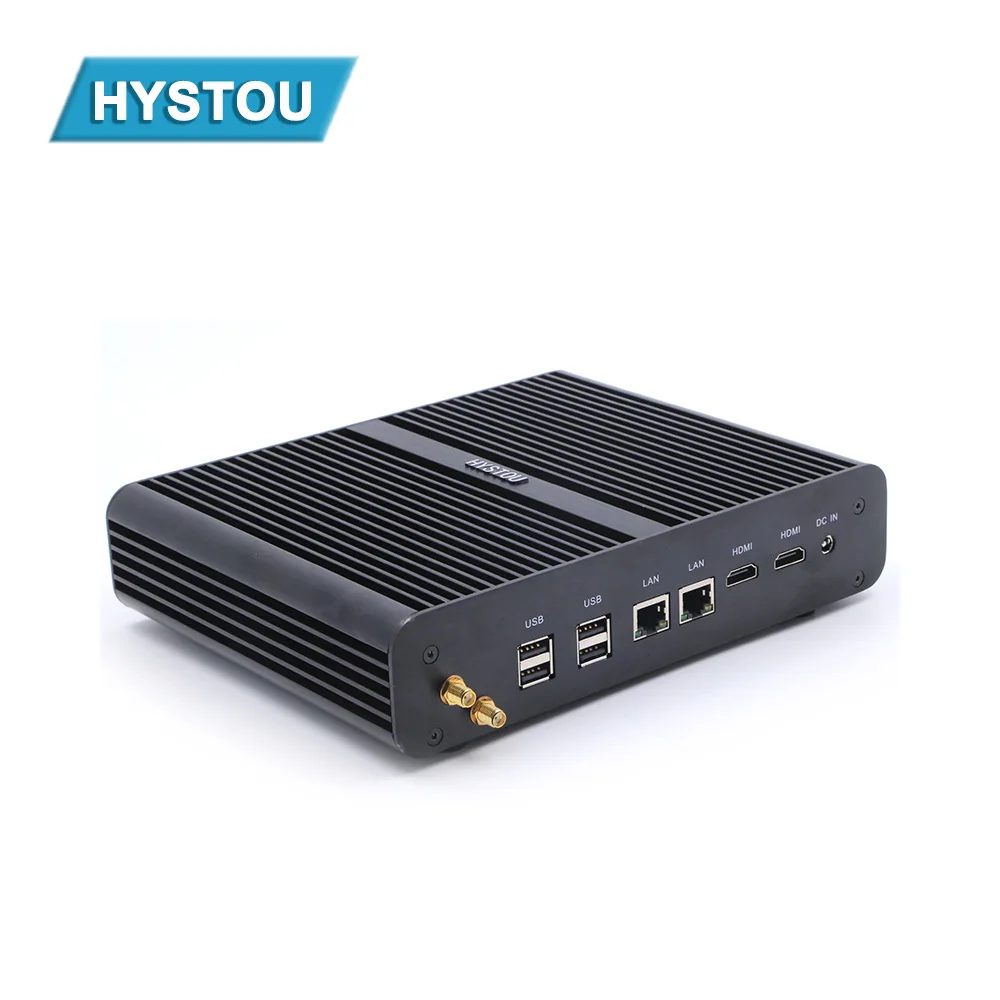 Hystou Intel Core i7 5500U Mini PC Windows 10 Dual LAN HDMI Fanless Computer 2 RAM Slot 2 HDMI