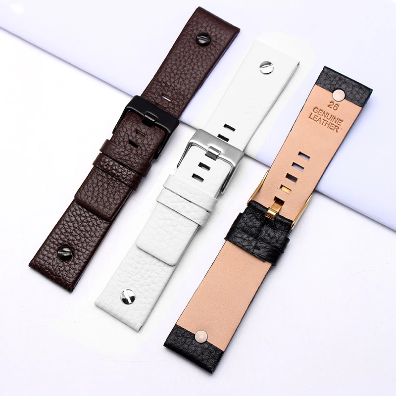 New Fashion Cowhide Watchband with rivet Watch Strap Belt Bracelet for Diesel DZ7313 DZ7333 7322 7257 4318 7348 7334 Replacement