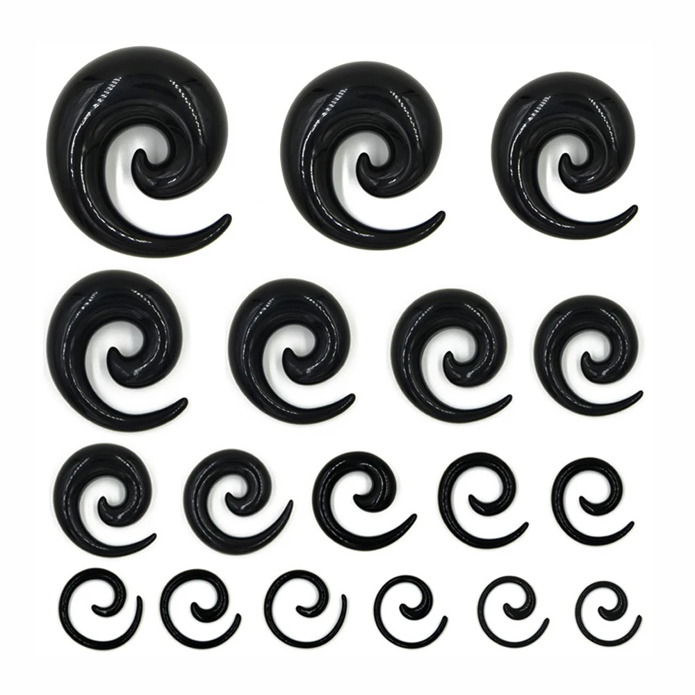 Espiral Body Piercing Brinco, Acrílico Ear Taper, Maca Expander, Earlet Gauges, 1.2mm-24mm