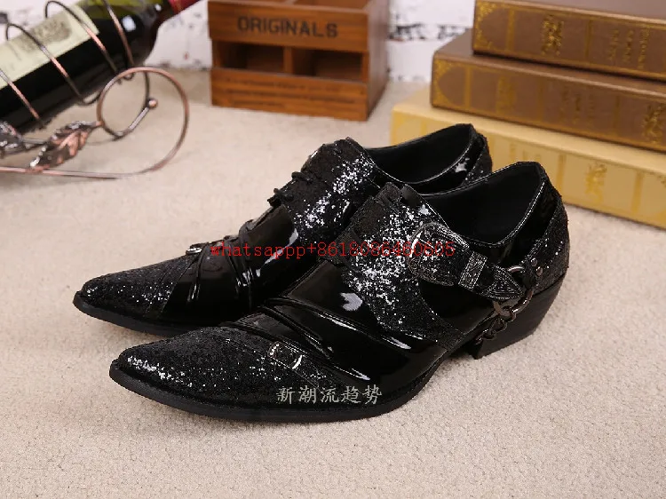 Choudory Mens italian leather shoes black oxford shoes for men glitter shoes wedding dress formal shoes men