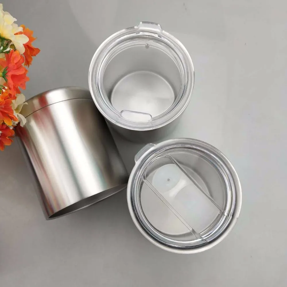 304 Stainless Steel Double Wall Vacuum Insulated Mug with Splash Proof Lid, Beer Mug, 10PCs