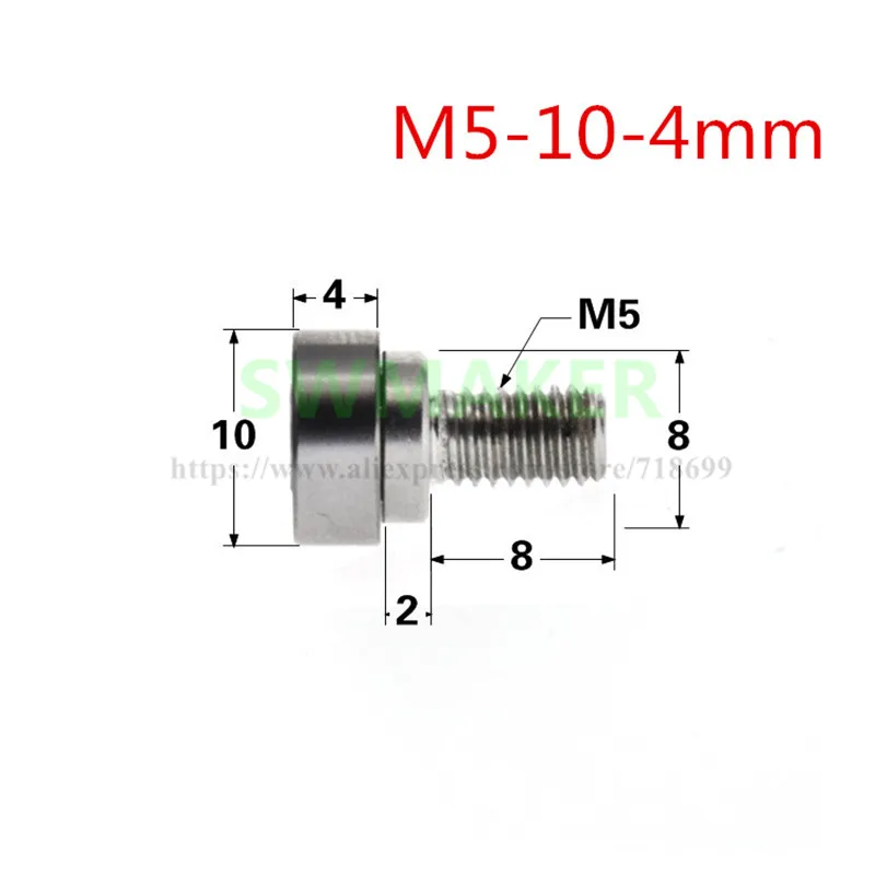 

10 шт. M5 * 10*4 мм Наружная резьба M5 резьбовой винт MR105 миниатюрный направляющий шкив для подшипника