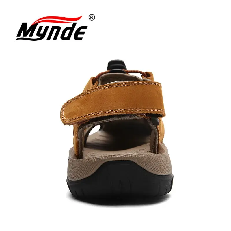 Mynde Brand Genuine Leather Men Shoes Summer New Large Size Men\'s Sandals Men Sandals Fashion Sandals Slippers Big Size 38-47