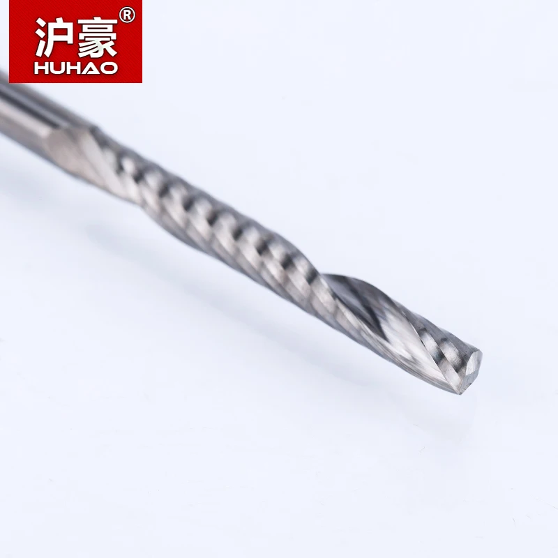 HUHAO 1PC CNC End Mill Shank 4mm One Flute Spiral Cutter Tugster Steel Router Bit For MDF Carbide Milling Cutter For Wood
